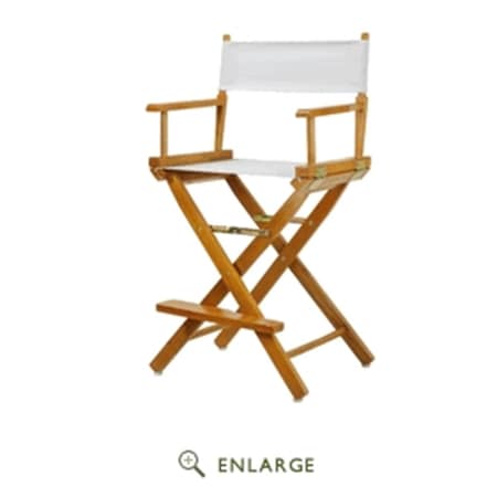 Casual Home 220-05-021-29 24 in. Directors Chair Honey Oak Frame with White Canvas 220-05/021-29
